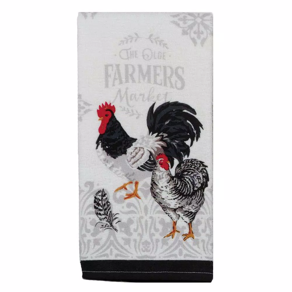 Kay Dee Farmers Market Cotton Multi Kitchen Textiles Set - 4 Piece Rooster Farmhouse Collection