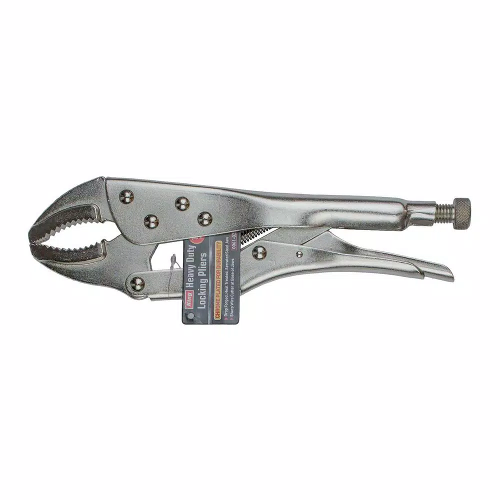 KING 12 in. Heavy-Duty Locking Pliers, Curved Jaw, Drop-Forged Carbon Steel