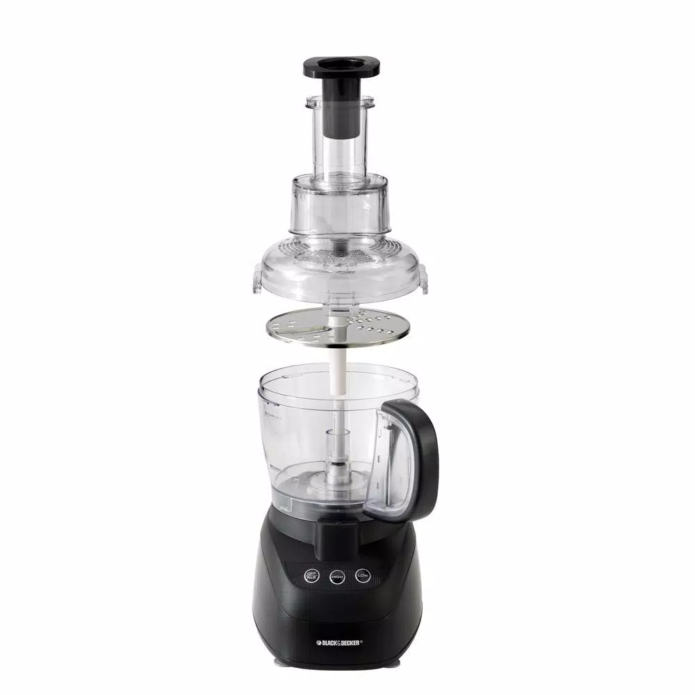 BLACK+DECKER Power Pro Wide-Mouth 10-Cup 2-Speed Food Processor, 500W, Black