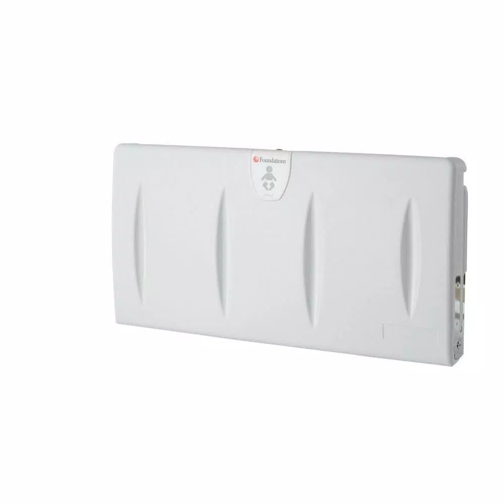 Foundations Horizontal Surface Mount Baby Changing Station with EZ Mount Backer Plate