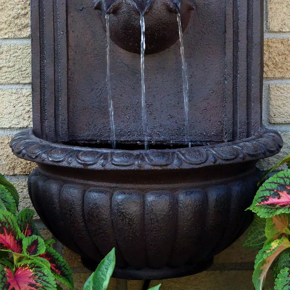 Sunnydaze Decor Florence Iron Electric Outdoor Wall Fountain, Bronze