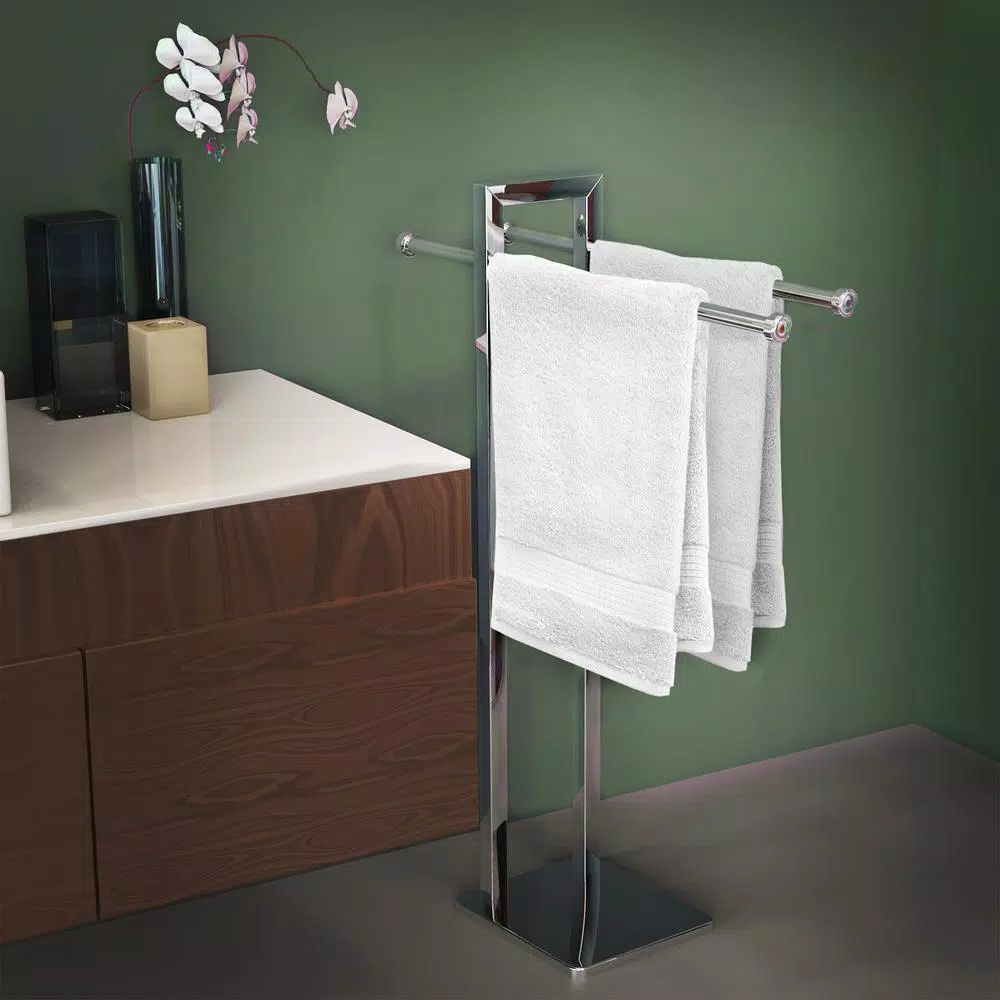 Lavish Home Freestanding Stainless Steel Towel Rack Valet, Chrome Finish