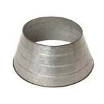 Glitzhome 22 in. Galvanized Metal Tree Collar - Rustic Christmas Tree Base Decor thumbnail 2