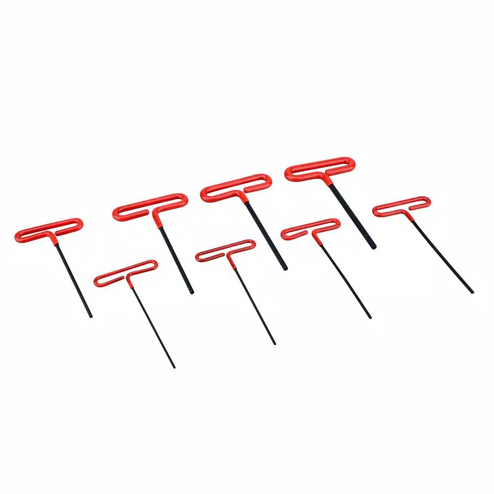 Worker The Worker 8-Piece T-Handle Hex Key Set, 3/32 in. to 1/4 in., Cushion Grip