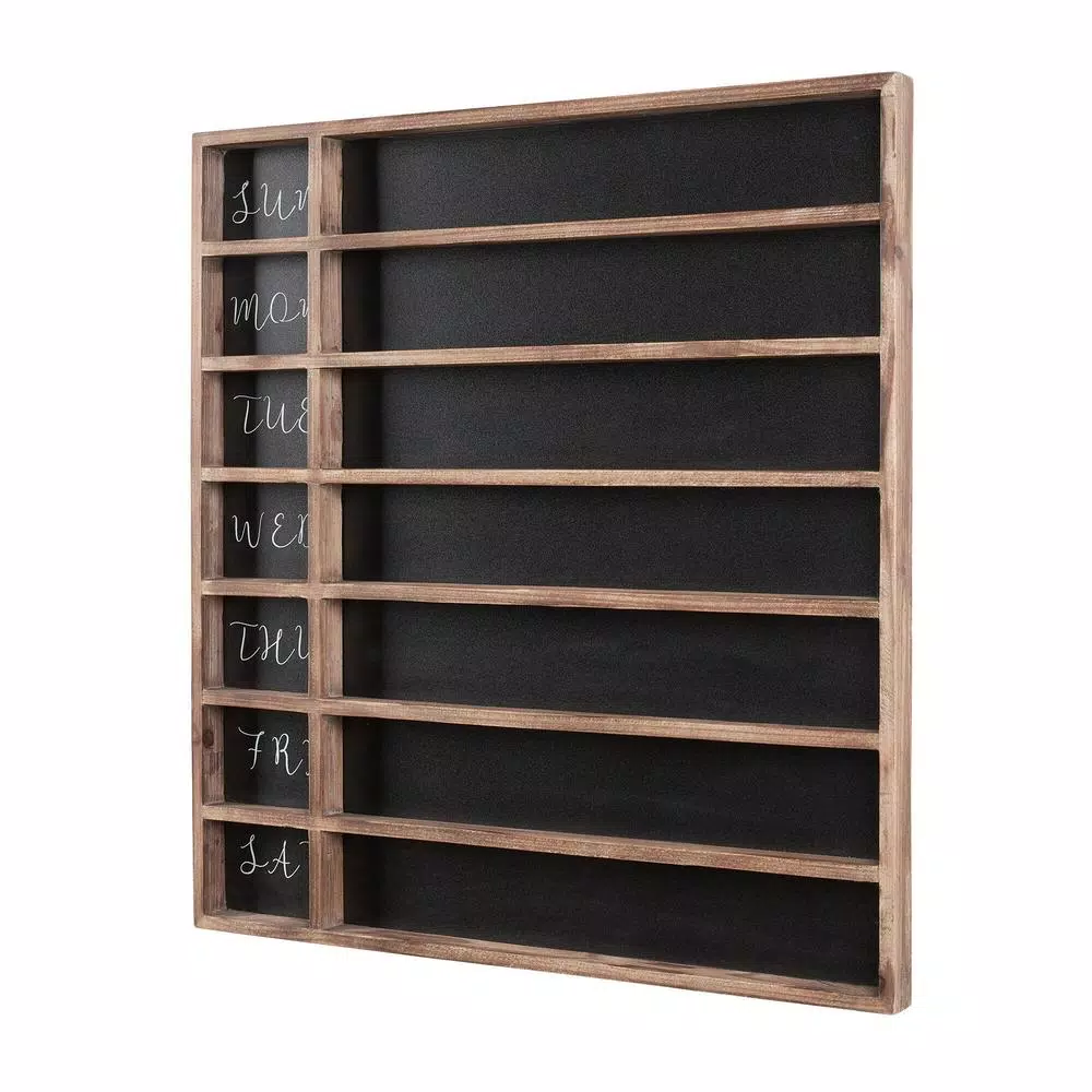 StyleWell 25.2 in. Wood 7-Day Weekly Planner Chalkboard with Grid