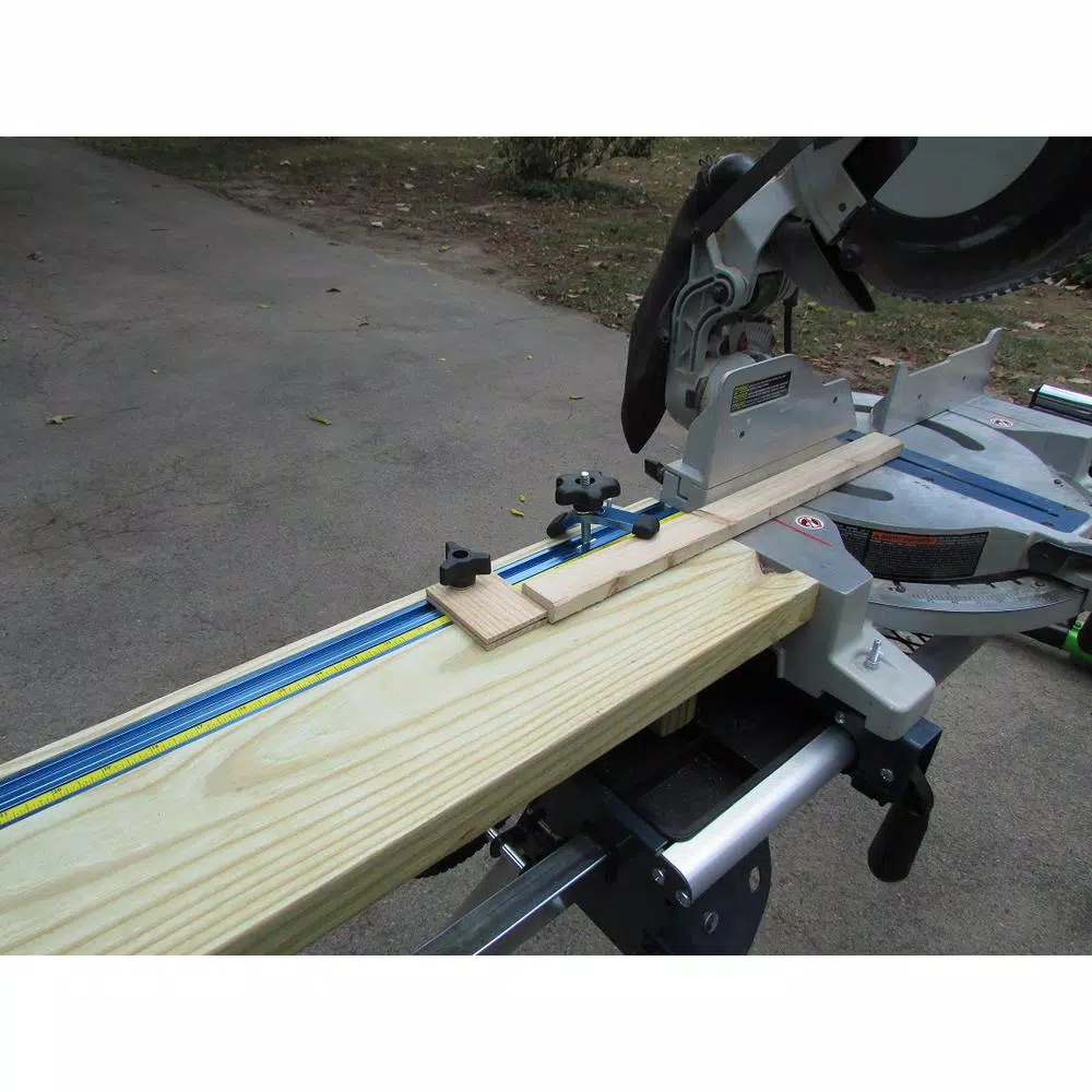 POWERTEC 36 in. Double Top T-Track with Predrilled Mounting Holes, Anodized Aluminum
