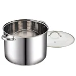 Cook N Home 16 qt. Stainless Steel Stock Pot with Tempered Glass Lid thumbnail 2