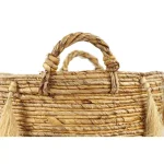 LITTON LANE Oval Banana Leaf and Wicker Storage Basket Set of 3 with Handles thumbnail 4
