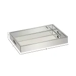 LITTON LANE 18 in. Modern Silver Decorative Mirror Tray with Polished Aluminum Exterior thumbnail 4