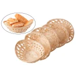 Vintiquewise Natural Bamboo Oval Storage Baskets and Bread Serving Trays, Set of 5 thumbnail 2