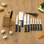 Home Basics 15-Piece Stainless Steel Knife Set with Wooden Display Block thumbnail 4