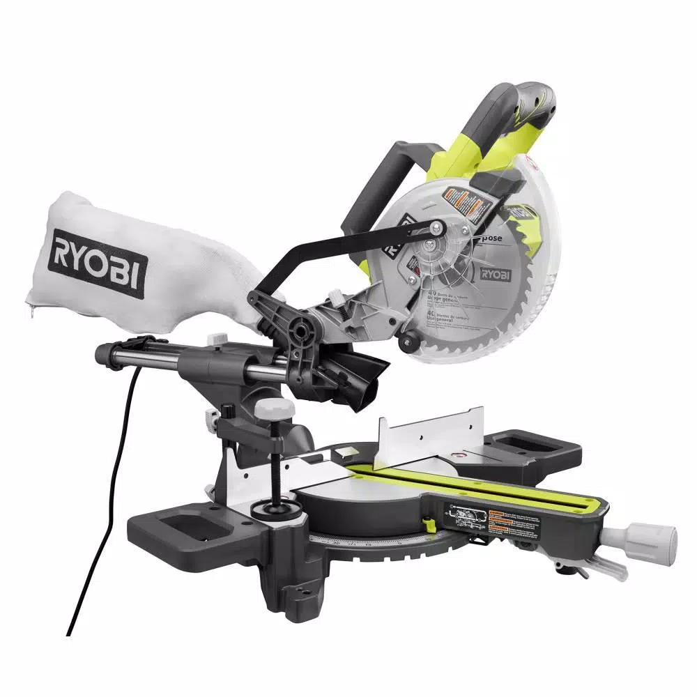 RYOBI 7-1/4 in. Sliding Compound Miter Saw with Stand, 10 Amp, 5350 RPM Kit