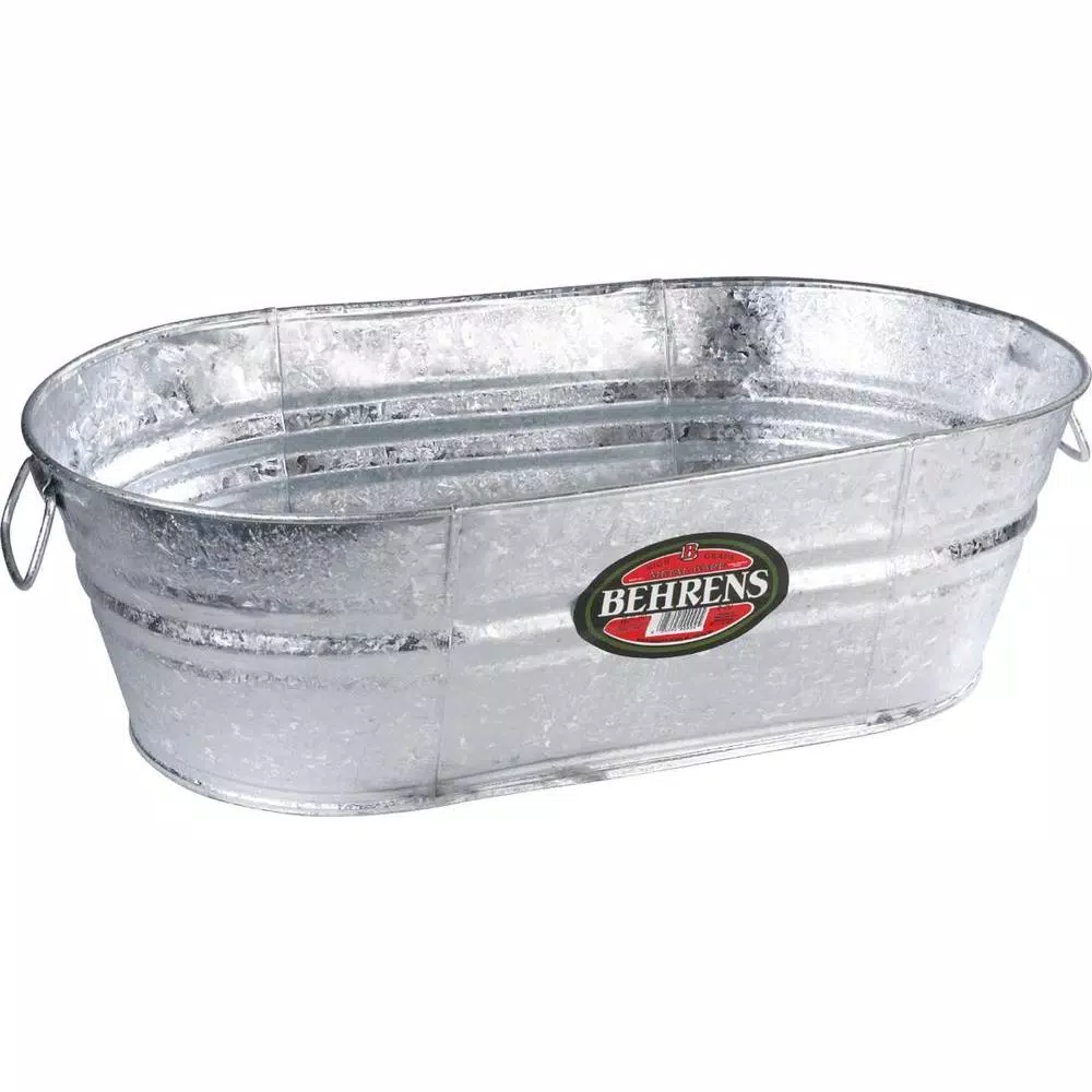 Behrens 16 Gal. Hot Dipped Galvanized Steel Oval Tub & Trough