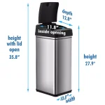 iTouchless 13 Gal. Stainless Steel Motion Sensing Touchless Trash Can with AbsorbX Odor Control thumbnail 6