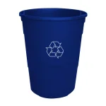 HDX Otto 32 Gal. Blue Round Plastic Recycling Bin with Lid and Recycling Logo thumbnail 8