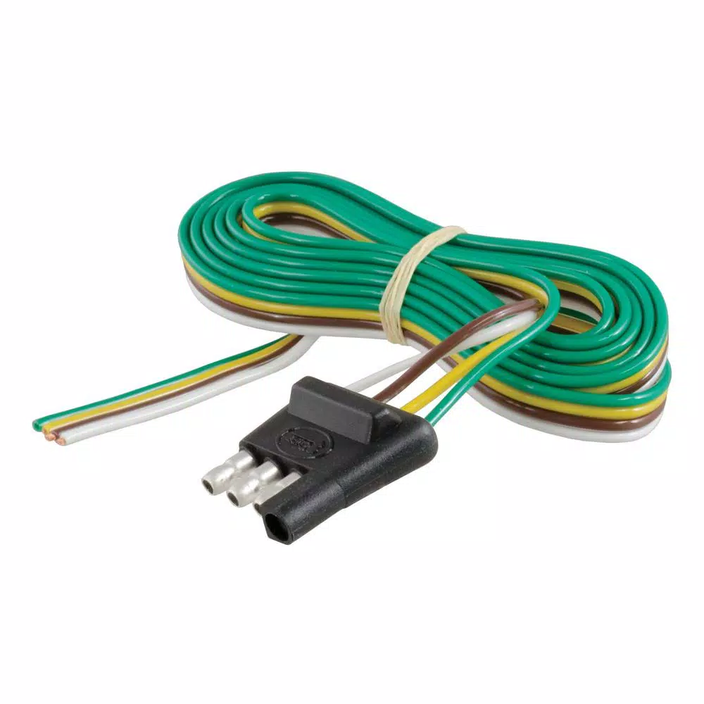 CURT 4-Way Flat Trailer Side Connector Plug with 48" Color-Coded Wires