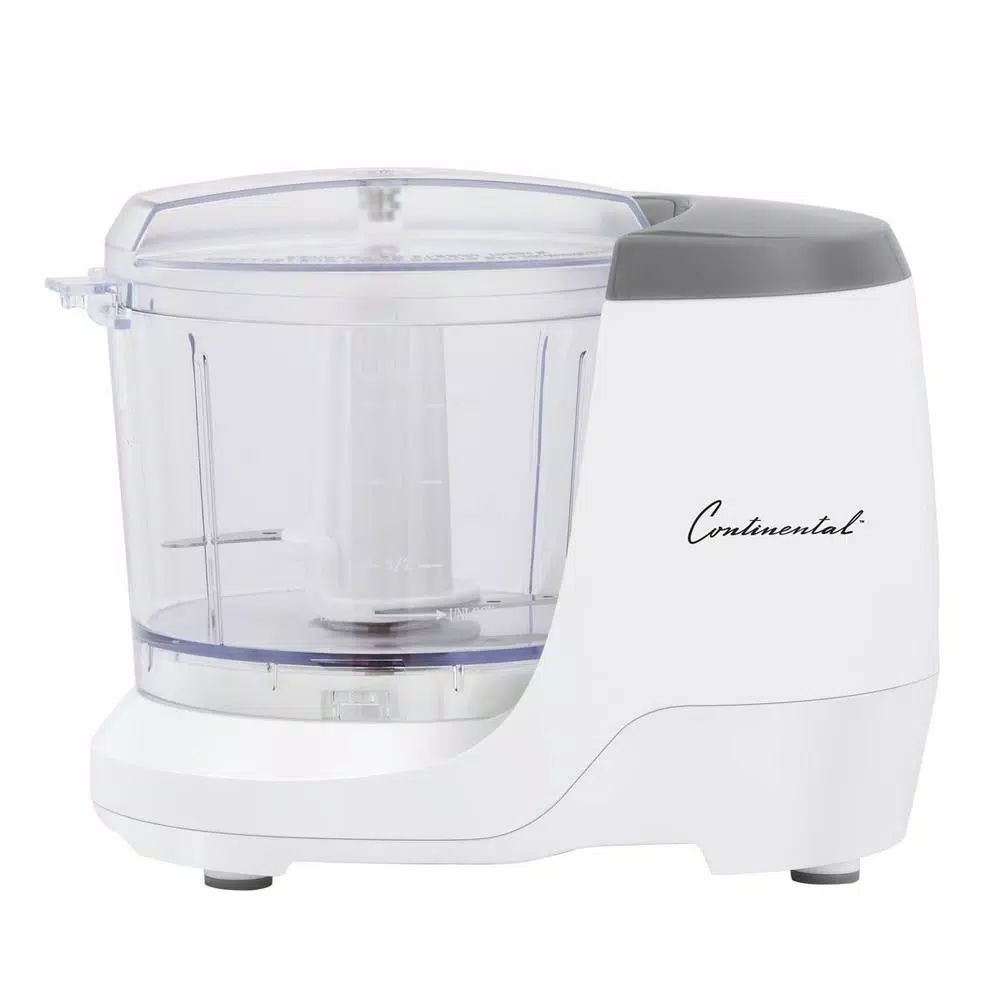 Continental Electric Black & Decker 1.5-Cup Electric Mini Food Chopper with Stainless Steel Blades, White