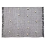 LR Resources Grayscale Buds Black Melange Cotton Decorative Throw Blanket with Tassels thumbnail 1