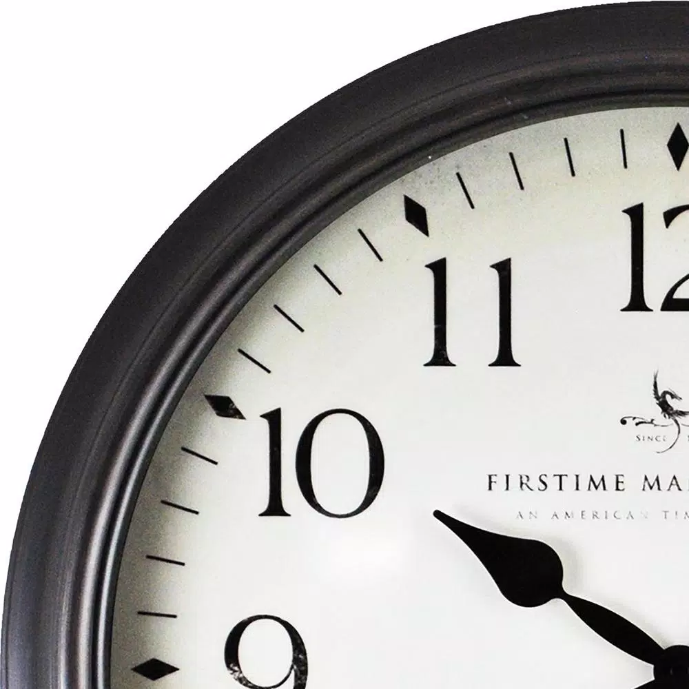 FirsTime 20 in. Avery Whisper Wall Clock - Oil Rubbed Bronze, Non-Ticking