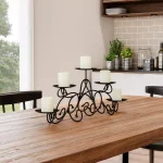 Lavish Home 5-Light Matte Black Iron Candelabra with Classic Scroll Design thumbnail 4