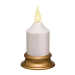 Xodus Innovations 4 in. Amber LED Votive Candle with Antique Brass Base, Battery Operated Flameless Candle thumbnail 1