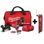 Milwaukee M12 FUEL 3 in. Brushless Cordless Cut Off Saw Kit with M12 Oscillating Multi-Tool thumbnail 1