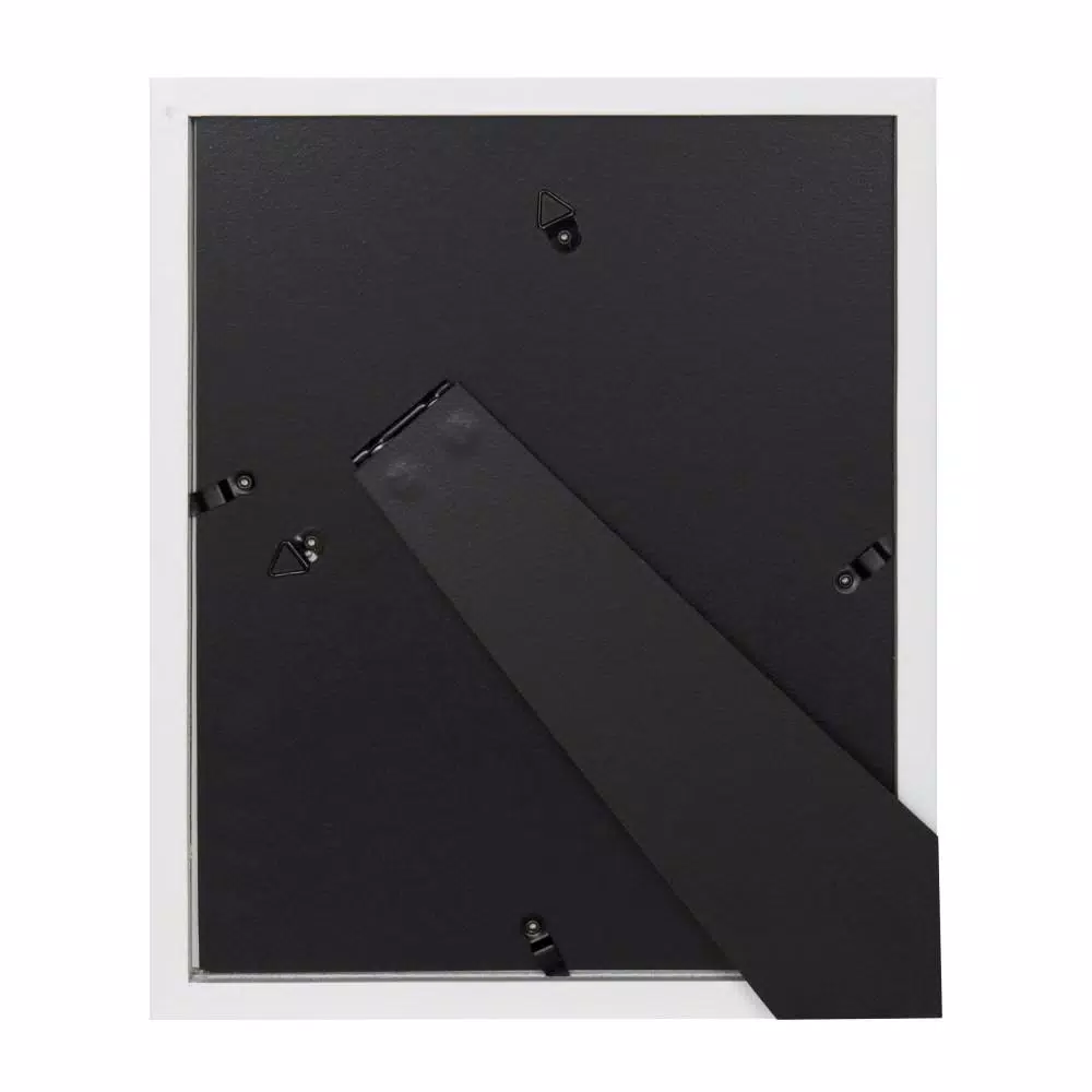 DesignOvation Gallery Wood Photo Frame Set, White Satin Finish, Matted to 5x7 in. (Set of 4)