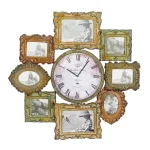 LITTON LANE 25 in. Metal Victorian Photo Frame Montage and Wall Clock with 8 Frames thumbnail 1