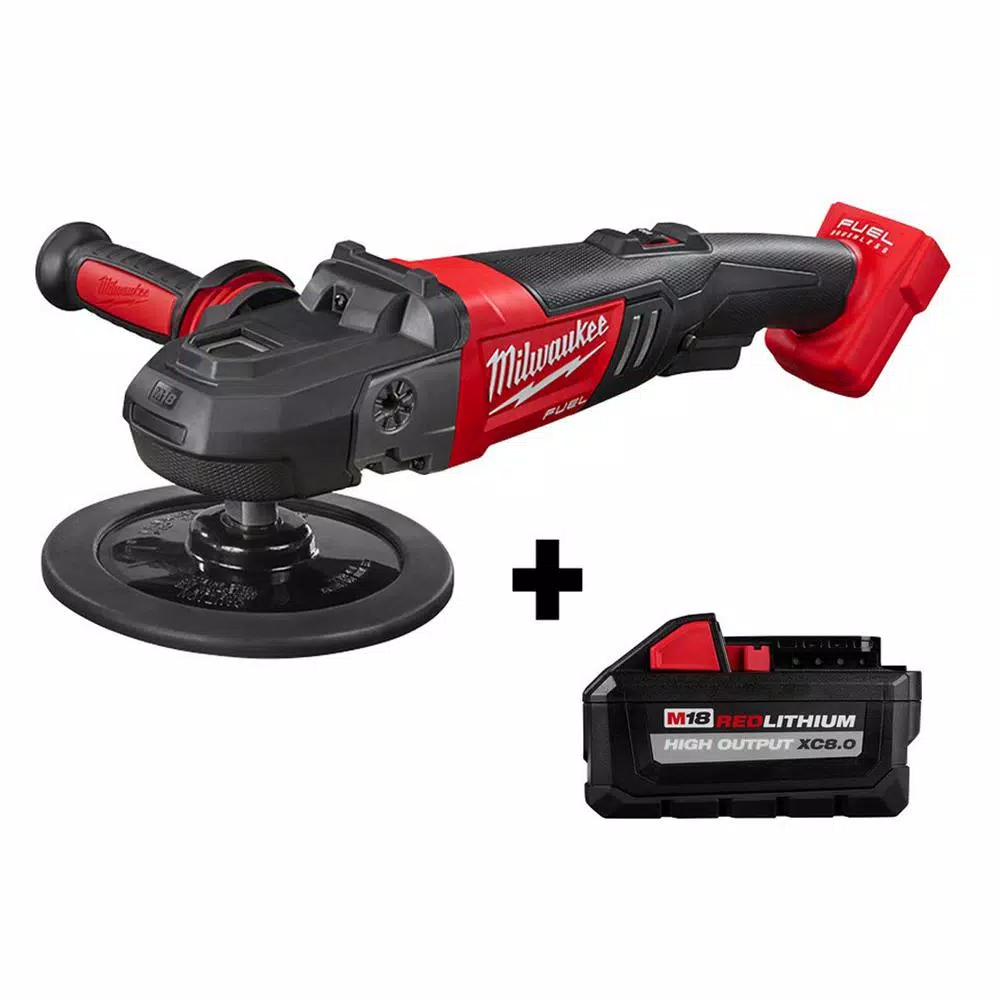 Milwaukee M18 FUEL 7 in. Variable Speed Cordless Polisher with 8.0 Ah High Output Battery