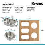 Kraus Workstation Kitchen Sink Accessory Set - Bamboo Serving Board & 5 Stainless Steel Prep Bowls thumbnail 7
