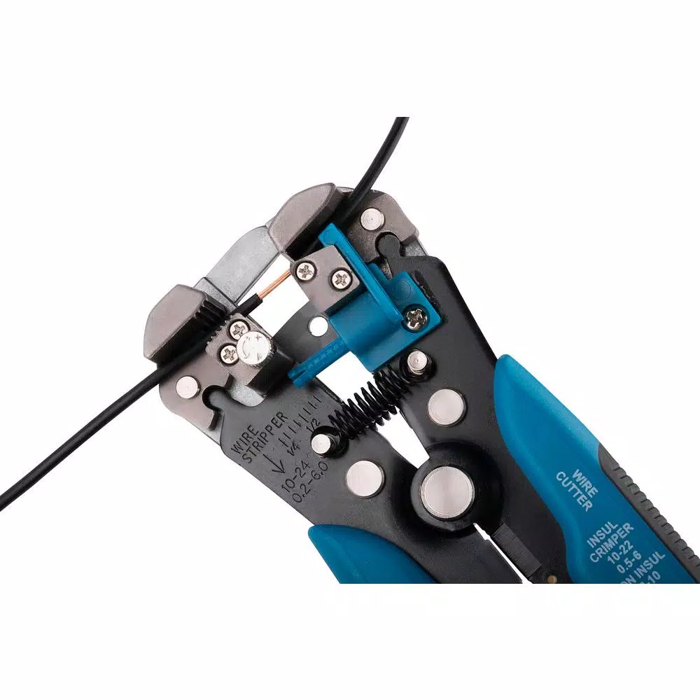 Capri Tools Self-Adjusting Wire Stripper and Crimper with Integrated Wire Cutter, 10-24 AWG