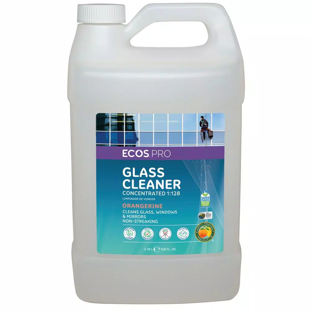 ECOS Pro Orangerine Glass Cleaner Concentrate, 1 Gallon, Streak-Free Refill