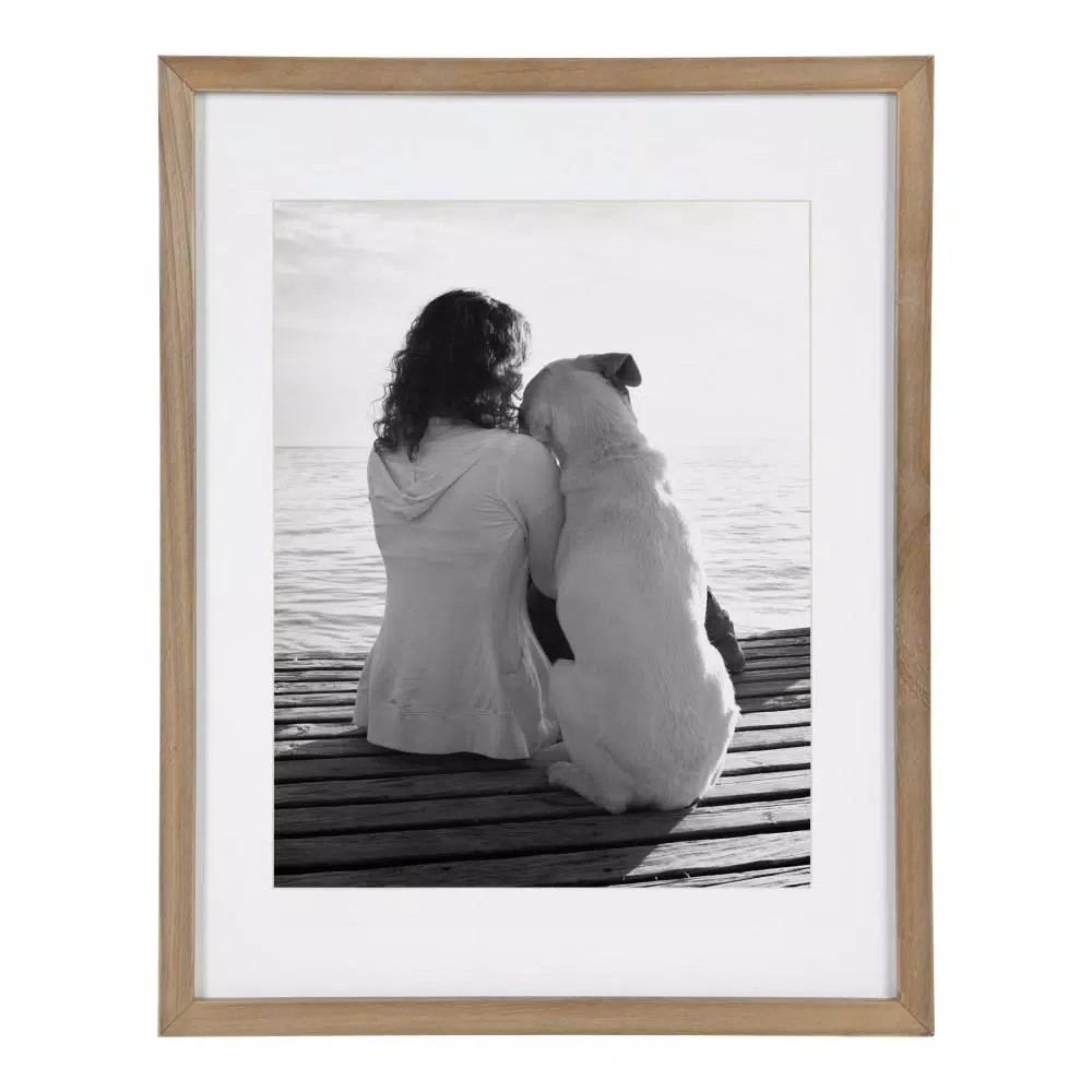 DesignOvation Design Ovation Gallery Wood Picture Frame Set, Rustic Brown, Set of 2 (Matted to 11x14 in.)
