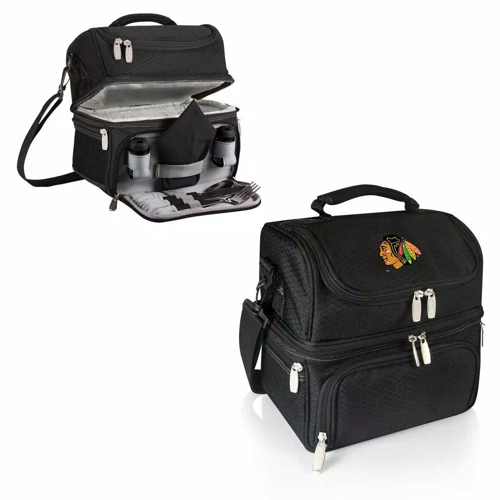 Picnic Time Pranzo Chicago Blackhawks Black Insulated Lunch Bag and Picnic Tote