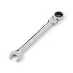 TEKTON 17 mm Flex-Head Ratcheting Combination Wrench, 6-Point Box End thumbnail 1
