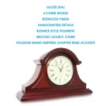Bedford Clock Collection Redwood Tambour Mantel Clock with Chimes and Roman Numeral Dial thumbnail 5