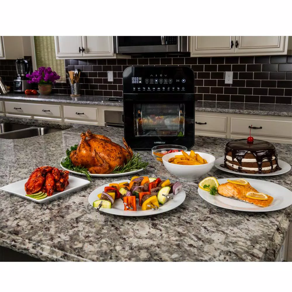 GoWISE USA Go WISE 12.7 Qt. Air Fryer Oven with Rotisserie, Dehydrator & 11 Presets, 1600W, Black