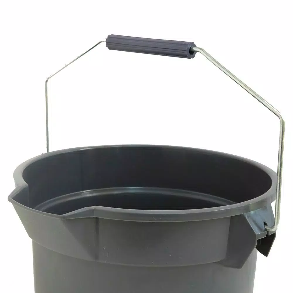 TAFCO PRODUCTS Tafco 3.5 Gal. Gray Round Utility ECO Bucket, 14 Qt. Heavy-Duty Commercial Grade, Made from 100% Recycled Water Bottles