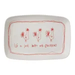 3R Studios Life is Just Better with Chickens Stoneware Oval Serving Platter, 15 in. thumbnail 2