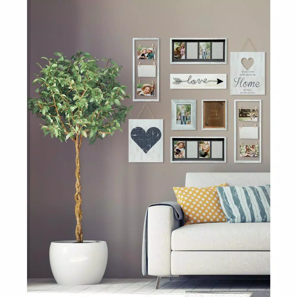 Pinnacle Gallery Perfect 9-Piece Heart Decor White Collage Kit Picture Frame Set