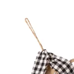 Glitzhome 6 ft. Black and White Plaid Fabric and Linen Christmas Garland thumbnail 3