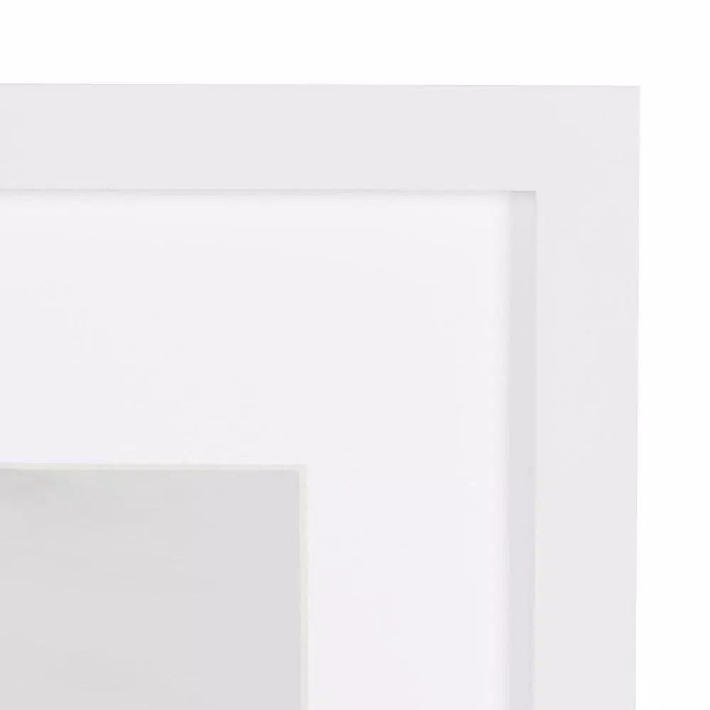 DesignOvation Gallery White Wood Picture Frame Set, 11 x 14 in. Matted to 8 x 10 in. (Set of 4)
