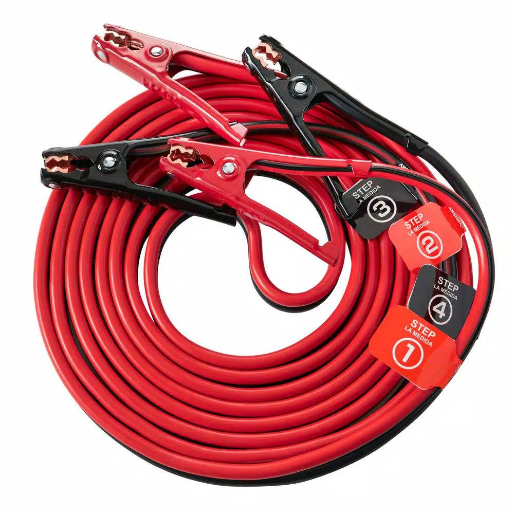 Husky 20 ft. 4-Gauge Battery Booster Cables, 250 A, Copper Clad Aluminum