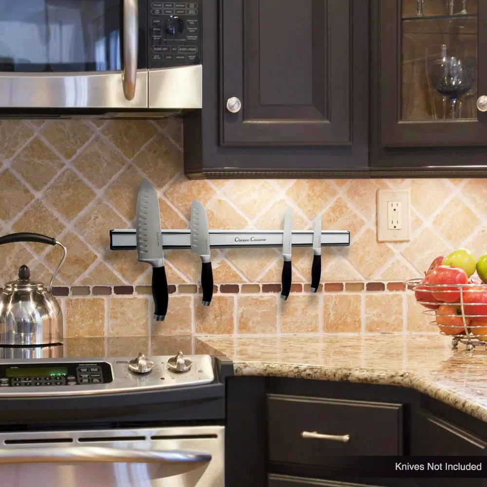 Classic Cuisine 22 in. Silver Magnetic Aluminum Knife Storage Bar