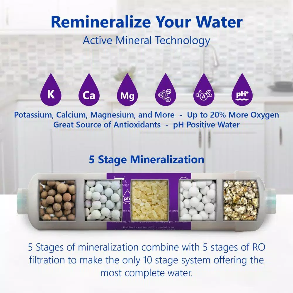 Express Water 10-Stage Reverse Osmosis Alkaline Water Filtration System with Faucet and 4 Gallon Tank