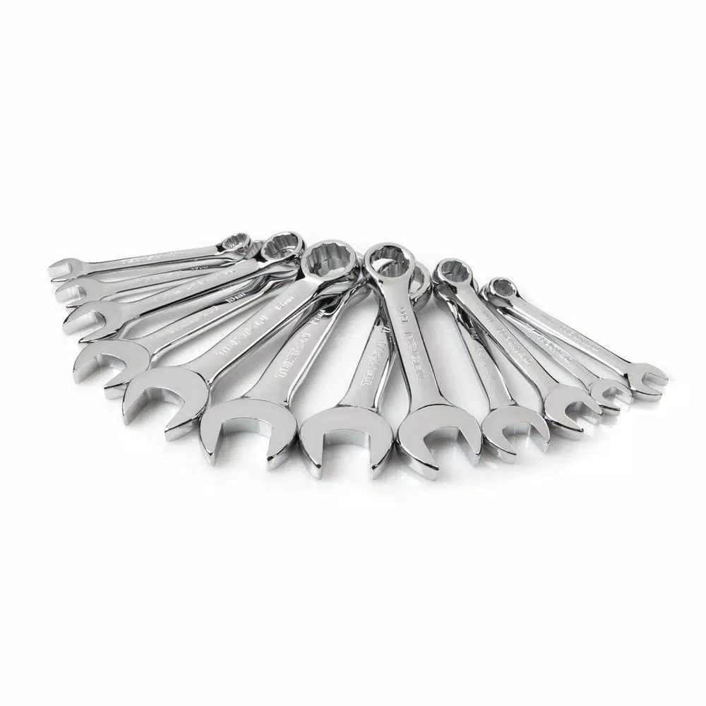 TEKTON 12-Piece Metric Stubby Combination Wrench Set, 8-19 mm