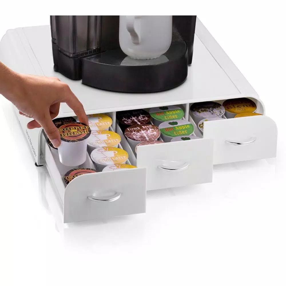 Mind Reader Anchor 36-Capacity White K-Cup Storage Drawer with Heat-Resistant Top