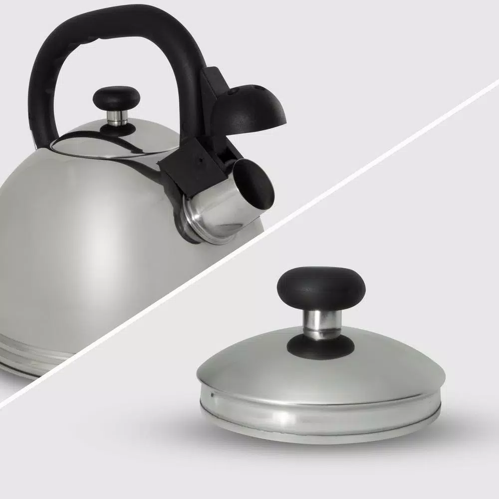 ExcelSteel 3 Qt. Stainless Steel Whistling Teakettle, 12 Cup Capacity