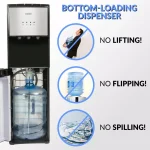 Igloo Bottom Loading Water Dispenser - Hot, Cold & Room Temperature - Black & Stainless Steel thumbnail 2