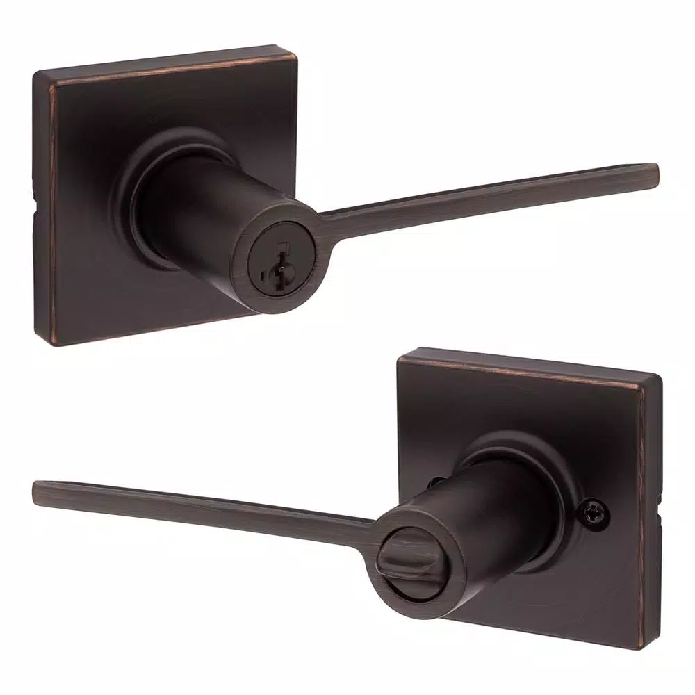 Kwikset Ladera Venetian Bronze Exterior Entry Door Lever with SmartKey Security